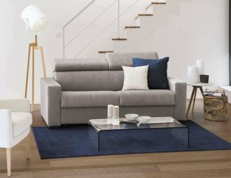 Dmora Talamo Italia - Sof&aacute; Fijo Julia, Sof&aacute; De 3 Plazas, 100% Made In Italy, Sof&aacute; Sala De Estar, En Tela Acolchada, Con Reposacabezas Ajustable Y Reposabraz
