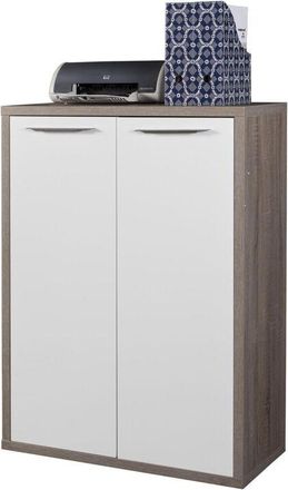 Composad Composad - Libreria Bassa con 2 ante in legno da ufficio e cameretta arredamento Made in Italy -Bianco