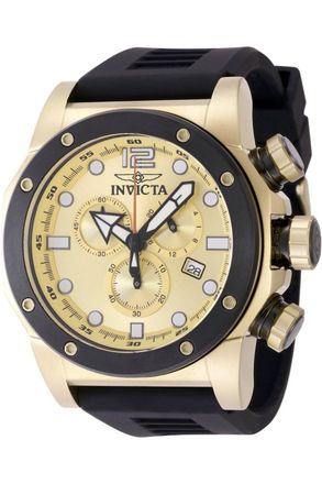 Invicta Sea Hunter 48980 Heren Horloge - Quartz Uurwerk - Roestvrij Staal met gouden Wijzerplaat - 52mm