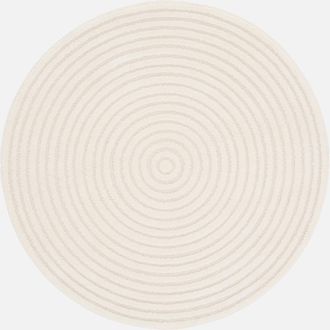 Sweeek Sweeek - Alfombra Interior Redonda Con Relieve En Color Crema, Blair, Crema, 159x160x1.4 Cm