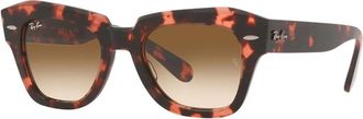 Ray-Ban Vierkante Stijl Zonnebril State Street Rb 2186 - unisex - Zonnebrillen - Bruin - 49 MM - Accessoires