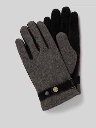 Bugatti Handschuhe mit verstellbarem Druckknopfriegel in Anthrazit, Gr&ouml;&szlig;e L