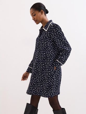 Phase Eight Collared Mini Tunic Dress in Navy/ivory at Nordstrom, Size 10