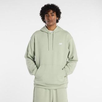 New Balance Mens Sport Essentials French Terry Hoodie in Green Cotton, size X-Large