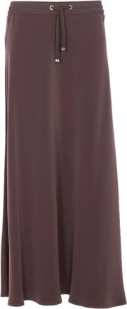 Herno Matte Satin Midi Rok - Dames - Maxi Rokken - Bruin - S - Wol - Rokken
