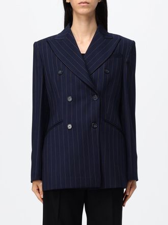 Hanita Blazer doppiopetto gessato in misto viscosa con rever a lancia