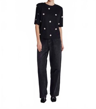BERENICE Round Neck T-Shirt With Studs In Black