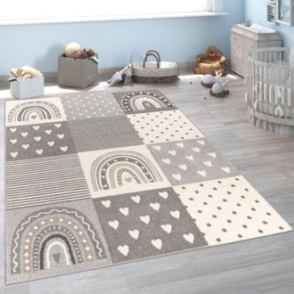 Paco Home Paco Home - Alfombra Infantil Habitaci&oacute;n Infantil Ni&ntilde;a Ni&ntilde;o Varios Estampados Y Tama&ntilde;os &Oslash; 200 Cm Redon, Gris 4