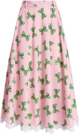 Moschino Rokken, Dames, Veelkleurig, 2Xl, Katoen, Rok van katoenpopeline met print