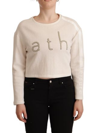 Pinko Logo Long Sleeve Cropped Pullover Womens Sweater (Pre-Owned)