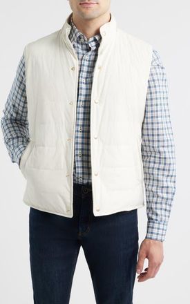 Johnnie-O Sandhills Quilted Snap-Up Vest in Stone at Nordstrom, Size Xx-Large