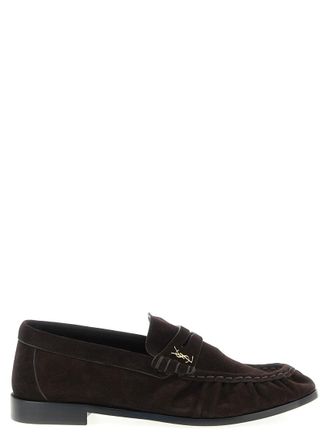 Saint Laurent Dark Brown Suede Loafers