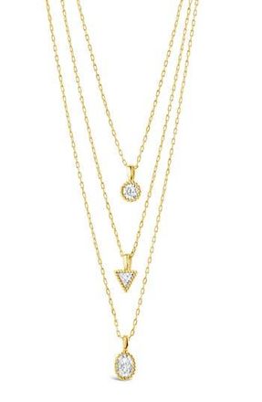 Sterling Forever Julia Layered Pendant Necklace in Gold at Nordstrom Rack