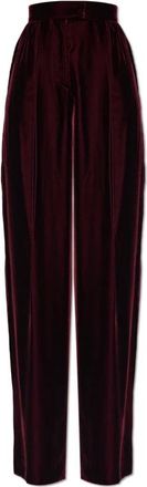 Valentino Garavani Fluwelen Broek - Dames - Wijde Broeken - Rood - M - Broeken