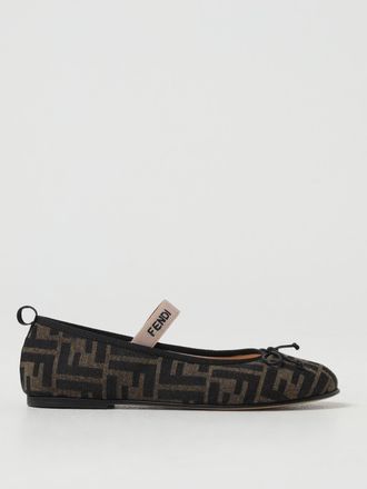 Fendi Ballerina Fendi Kids in tessuto con monogram FF jacquard