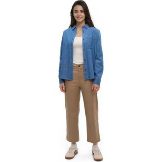 tentree Denim Sloan Shirt in Mid Wash at Nordstrom, Size X-Small