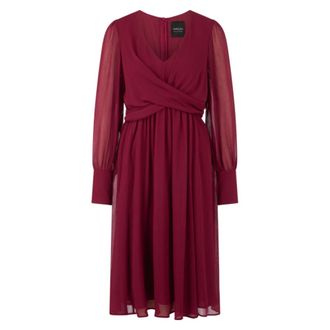 Marc Cain Crepe Midi Jurk - Dames - Jurken - Rood - Maat: XL