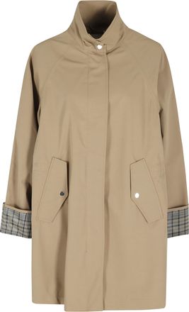 OOF Wear Beige Two Layers Check-Lined Polyester Raincoat