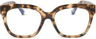DIFF Eyewear Ava 50mm Square Blue Light Blocking Glasses in Sand Tortoise Blue Light at Nordstrom Rack