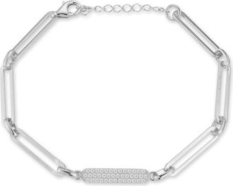 Glaze Jewelry Pav&eacute; Cubic Zirconia Bar Bracelet in Silver at Nordstrom Rack