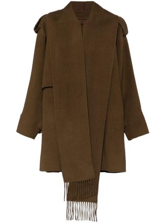 GOEN.J Double-faced muffler-collared jacket - Brown
