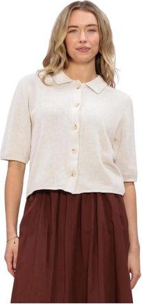 Knit-ted Truien & Vesten, Dames, Beige, S, Katoen, Yoshi Cardigan