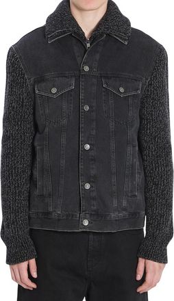 Dolce & Gabbana Black Shirt Collar Denim Jacket