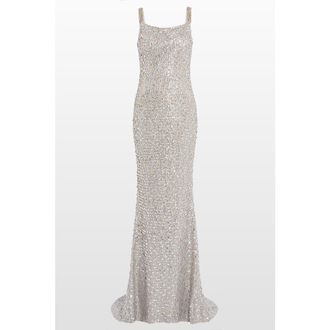 Jenny Packham Lotus sequin-embellished open-back maxi dress in Ammonite at Nordstrom, Size 14 Uk