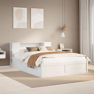 Berkfield Home Bed Frame without Mattress White 150x200 cm King Size Solid Wood Pine