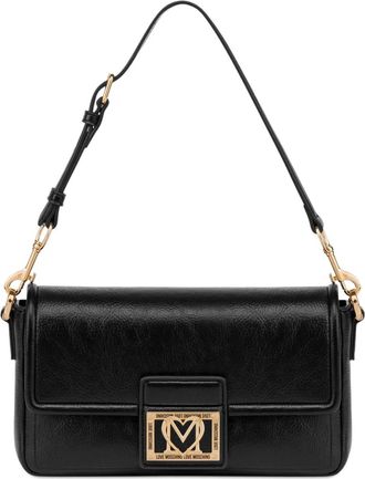 Love Moschino Borsa a spalla con placca logo - Nero