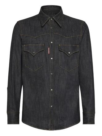 Dsquared2 denim flap-pocket shirt - men - Cotton/Elastane - 50 - Black
