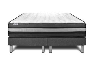 VITALIT Vitalit - Base Tapizada Gris + Colch&oacute;n Con Espuma Viscoel&aacute;stica 2x100x200