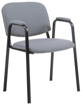 Clp Silla con patas de metal y asiento en Tela Gris
