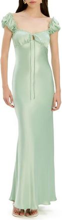 Bardot Stasia Satin Slipdress in Pistachio at Nordstrom, Size 12