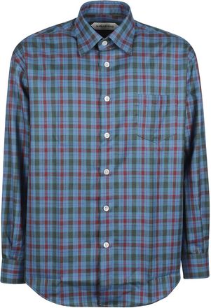 Namacheko Geruit overhemd met zak - Blauw