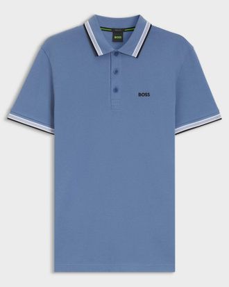 HUGO BOSS Mens Paddy Polo Shirt in Light Blue Cotton - Size X-Large