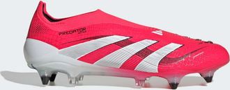 adidas adidas Performance Unisex Predator Elite Laceless Soft Ground Boots - Red - Size UK 11.5