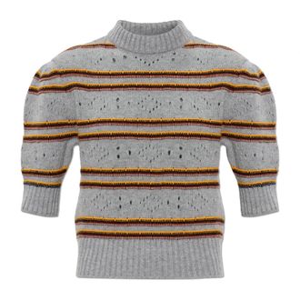 Marni Cashmere Knitwear, female, Gray, Size: 2XS Cashmere Short-Sleeve Top