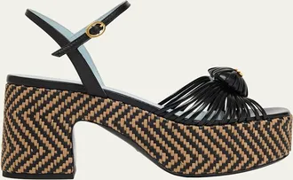 Valentino Garavani 80mm Coeur Royal VLogo Leather Platform Sandals