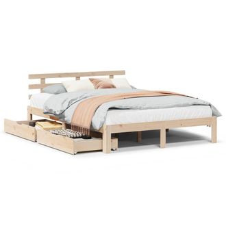Berkfield Home Bed Frame with Drawers without Mattress 120x200 cm in Brown | Size: Small Double