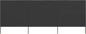 vidaXL Paravento a 3 Pannelli in Tessuto 400x160 cm Antracite - Vidaxl