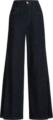Brunello Cucinelli Loose Flared Trousers in Dark Denim at Nordstrom, Size 36 It