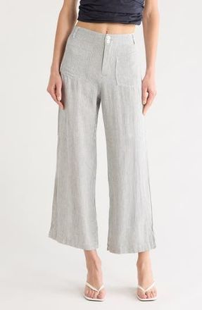 Young Fabulous & Broke Marlie Rail Road Stripe Crop Pants in Charcoal at Nordstrom Rack, Size Medium