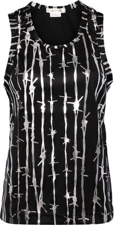 Comme Des Garçons graphic-printed vest - women - Polyester - L - Black