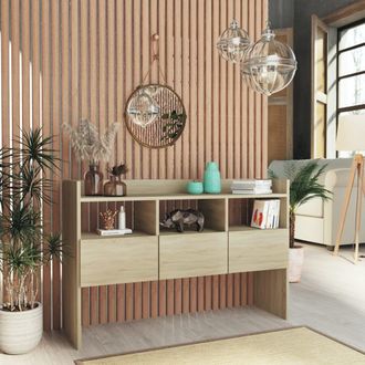 vidaXL Vidaxl - Aparador De Madera Contrachapada Roble Sonoma 105x30x70 Cm
