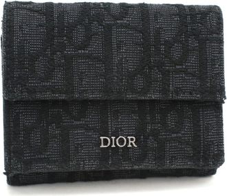 Dior Black Jacquard Wallet (Tri-Fold) (Pre-Owned)