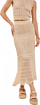 Sadie & Sage Dya Crochet Knit Midi Skirt In Cream