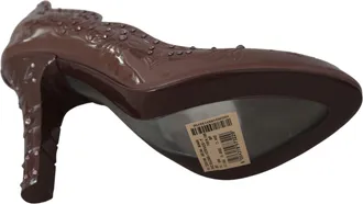 Dolce & Gabbana Brown Floral Crystal Heels CINDERELLA Womens Shoes