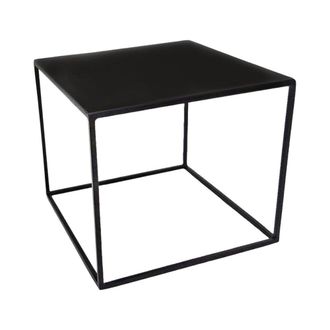 Decoclico Mesa auxiliar cuadrada de metal negro mate