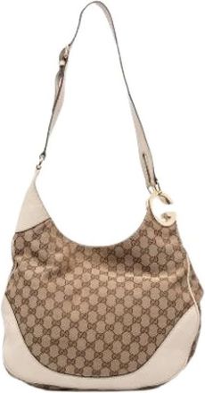 Gucci Pre-owned Shoulder Bags, female, Brown, Size: ONE SIZE Pre-owned Canvas Shoulder Bag